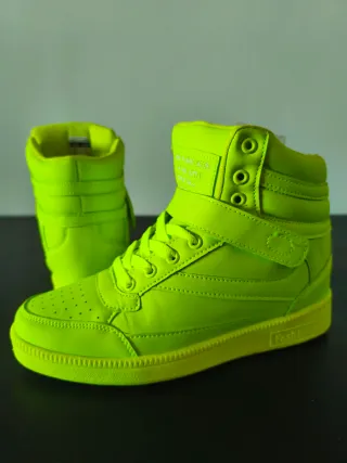 Tenis Hi-Top Neón Verde/Amarillo