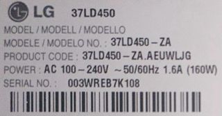 TV LG 37” 37LD450 Negro