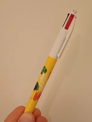 Caneta BIC multi-cores com padrão floral