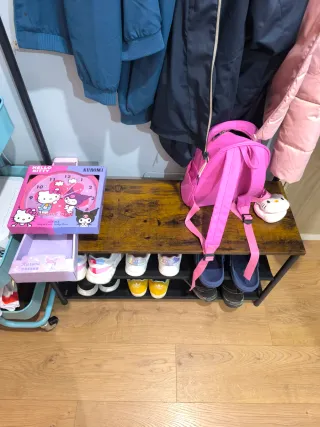 Perchero Banco Zapatero Entrada Marrón Negro