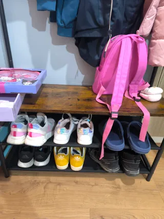 Perchero Banco Zapatero Entrada Marrón Negro