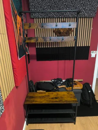 Perchero Banco Zapatero Entrada Marrón Negro