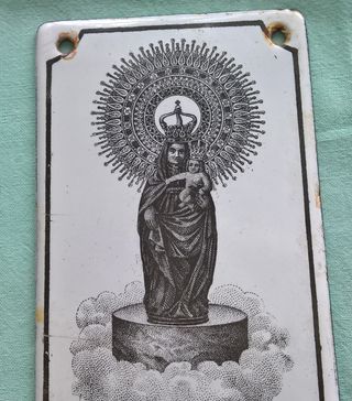 Chapa Esmaltada Antigua Virgen del Pilar