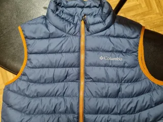 Chaleco Columbia azul y naranja