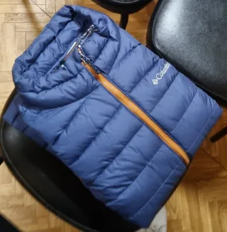 Chaleco Columbia azul y naranja