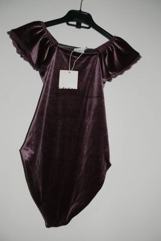 Body Zara Veludo Roxo Tamanho Único