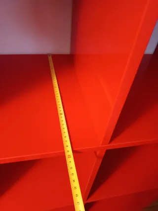 Estantería modular roja más dos baldas a juego