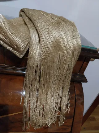 Foulard lamé seda dorado mujer