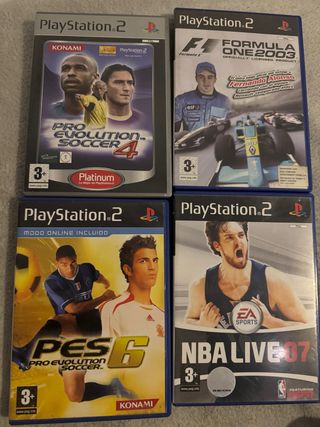 Lote 4 Juegos PS2: PES 4, F1 2003, PES 6, NBA Live