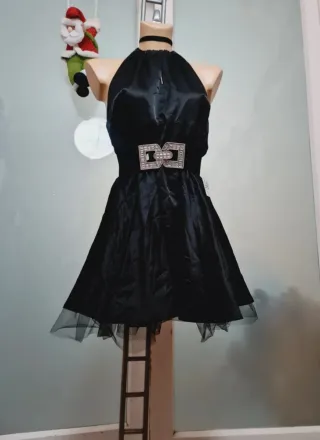 Vestido fiesta corto negro S