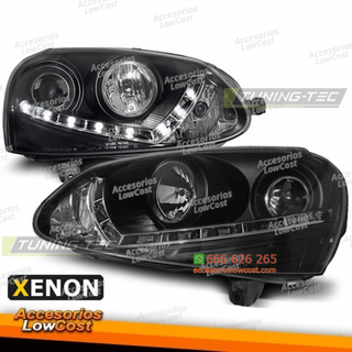 FAROS DE XENÓN LUZ DÍA NEGRO compatible con VW GO