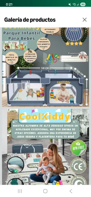 Parque Infantil Bebés con Accesorios