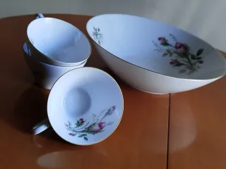 VAJILLA de porcelana flores rosas