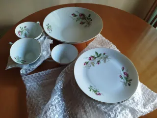 VAJILLA de porcelana flores rosas