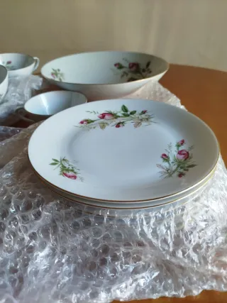 VAJILLA de porcelana flores rosas