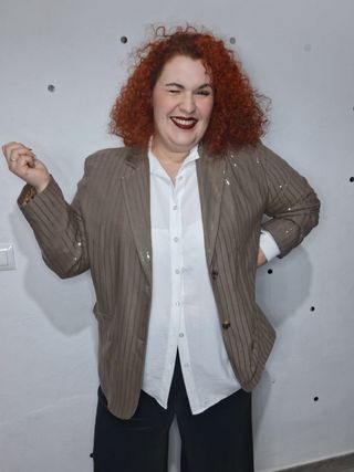 Blazer marrón con lentejuelas