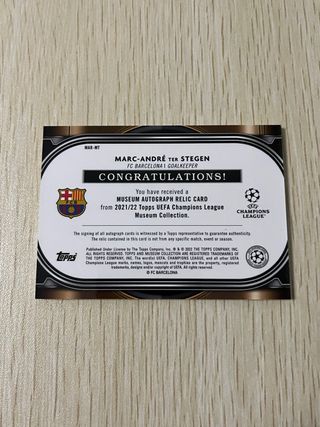 Ter Stegen Auto Patch /75 Topps Museum 2021-22