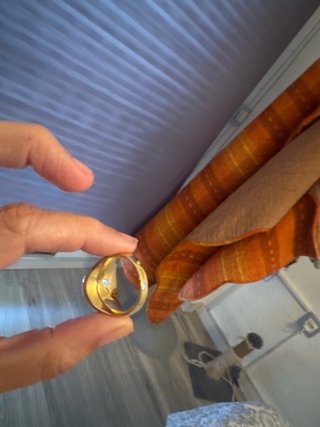 Anillo Oro Grueso Bañado con Piedra Rubí
