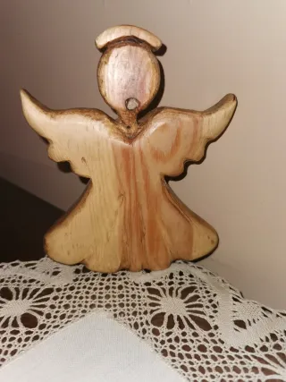 Ángel madera natural reciclada