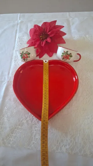 Set Vassoio Cuore + 2 Tazzine