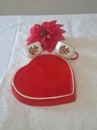 Set Vassoio Cuore + 2 Tazzine