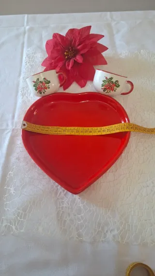Set Vassoio Cuore + 2 Tazzine