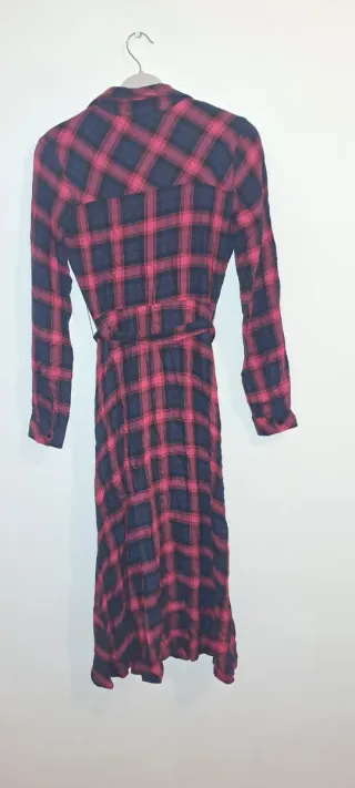 Vestido largo Bershka cuadros T.XS