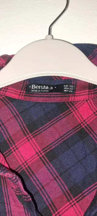 Vestido largo Bershka cuadros T.XS