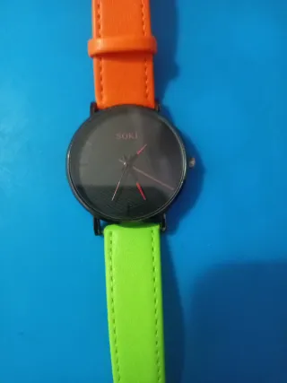 Reloj Soki Bicolor Naranja y Verde