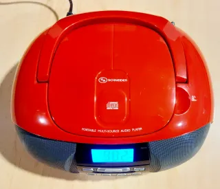 Radio lector USB Schneider roja