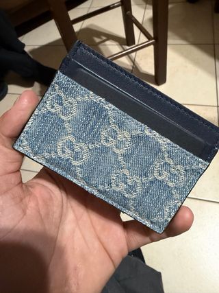 Porta carte Gucci GG Denim Blu