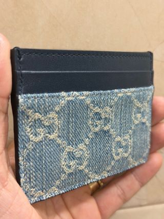 Porta carte Gucci GG Denim Blu