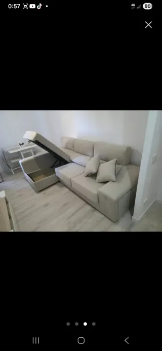 Sofá Cama Chaiselongue Beige