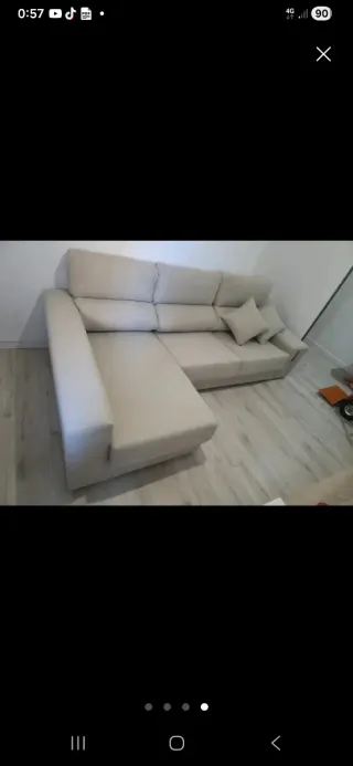 Sofá Cama Chaiselongue Beige