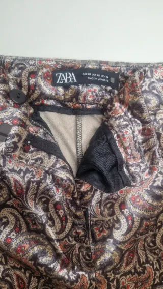 Pantalon Zara Mujer Terciopelo Cachemir XS
