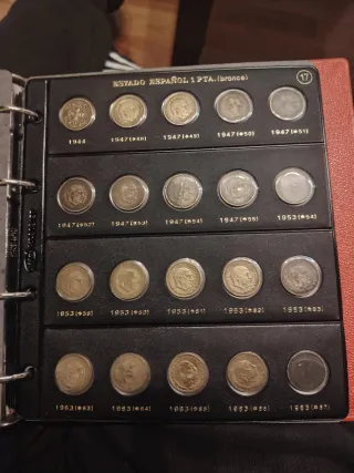 29 Monedas 1 Peseta 1944, 1947, 1953, 1963