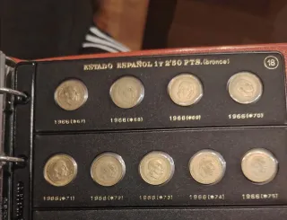 29 Monedas 1 Peseta 1944, 1947, 1953, 1963