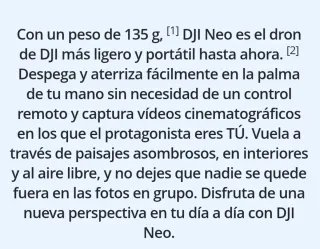 Dron DJI Neo + Batería Extra