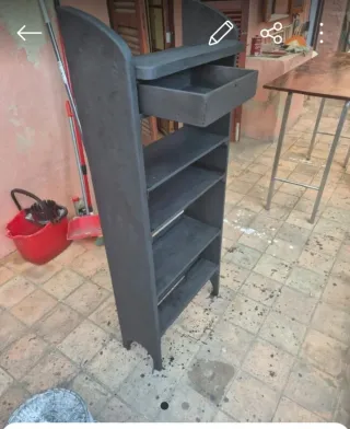 Estantería madera gris forja