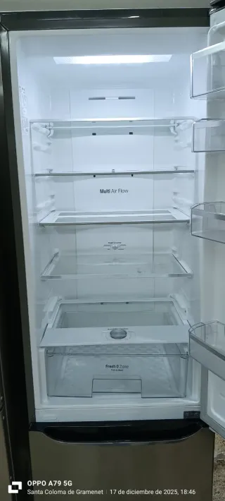 Nevera combi LG acero inoxidable NO FROST  A++