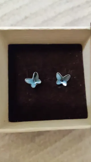 Pendientes Plata Mariposa Azul