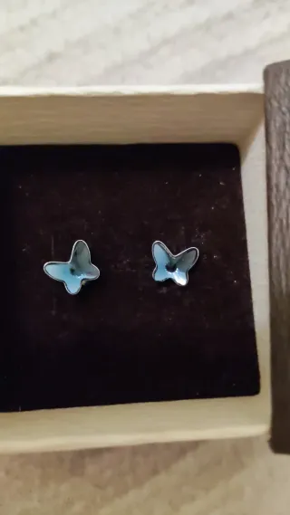 Pendientes Plata Mariposa Azul