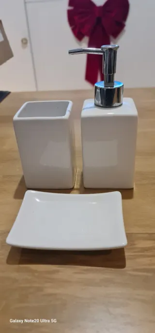 Conjunto Acessórios Banho Cerâmica Branco