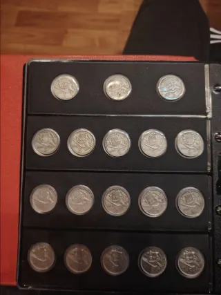 18 monedas 5 Pesetas 1957 Estado Español (Níquel).