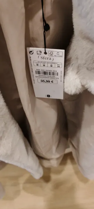 Abrigo pelo corto beige sin estrenar