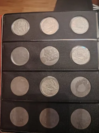 5 monedas 50 Pesetas 1957 Estado Español (Níquel)