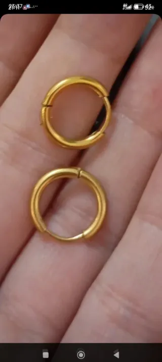 Pendientes Aro de acero inoxidable bañada en oro