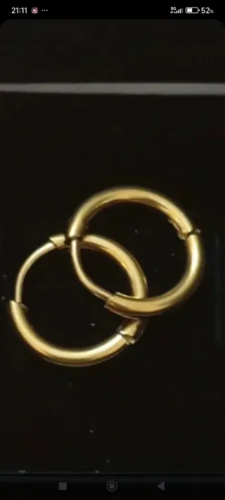 Pendientes Aro de acero inoxidable bañada en oro