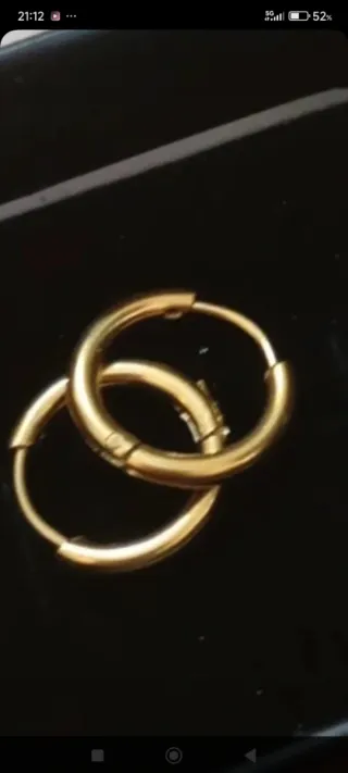 Pendientes Aro de acero inoxidable bañada en oro