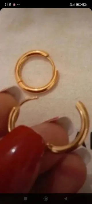 Pendientes Aro de acero inoxidable bañada en oro